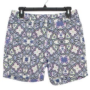 Talbots Shorts Abstract Boho Psychedelic Summer Retro Festival Statement Size 4P